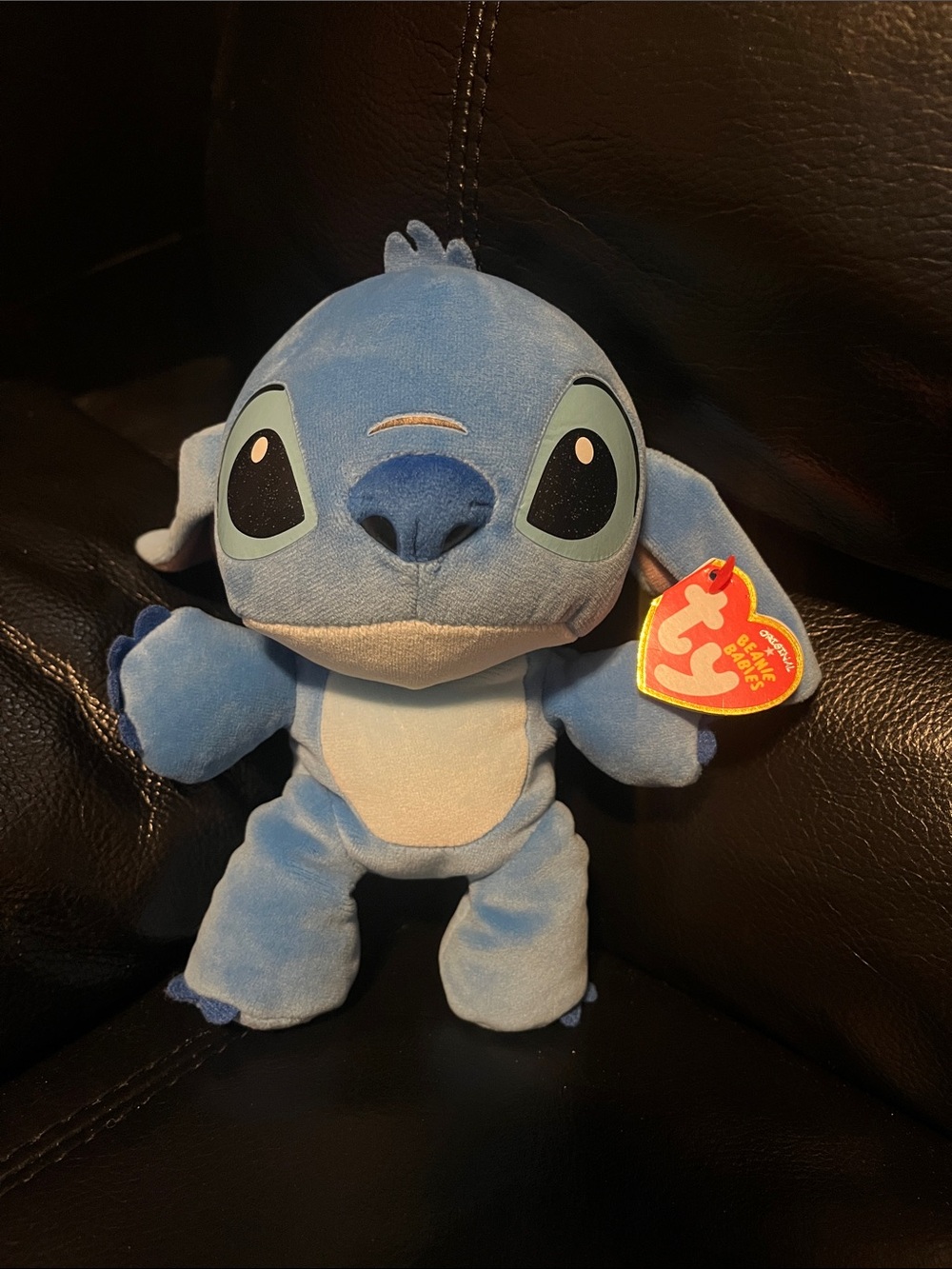 Ty Blue and Cream Stitch Plush Beanie Buddy 8”